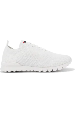 Kiton Buty, Kobieta, Biały, 37 1/2 EU, Bawełna, Sneakersy z dzianiny z białą podeszwą