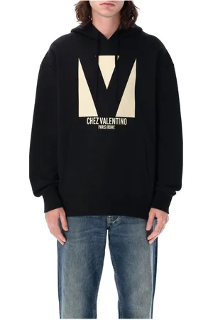 VALENTINO GARAVANI Bluzy, Mężczyzna, Czarny, L, Len, Bluza z kapturem Chez Valentino