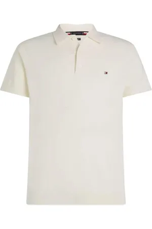 Tommy Hilfiger Koszulki, Mężczyzna, Biały, 2XL, Kaszmir, Luksusowa koszulka polo z bawełny i kaszmiru