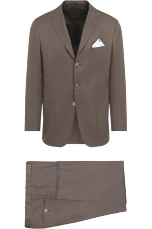 Kiton Garnitury, Mężczyzna, brązowy, L, Bawełna, Bawełniany Garnitur
