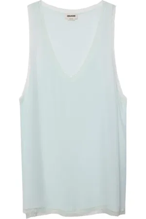 Zadig & Voltaire Koszulki, Kobieta, Niebieski, S, Top bez rękawów