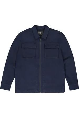 Butcher of Blue Kurtki, Mężczyzna, Niebieski, XL, Sonam Twill Overshirt w ciemnoniebieskim
