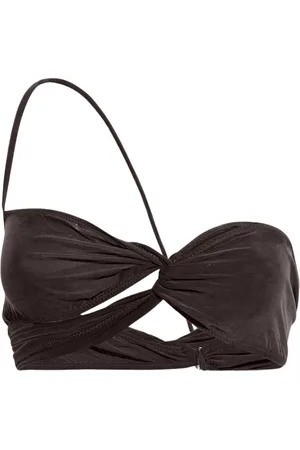 Jacquemus Koszulki, Kobieta, brązowy, L, Espelho Asymmetric Top