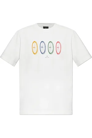 Paul Smith Koszulki, Mężczyzna, Biały, S, Bawełna, Bawełniany T-shirt z Nadrukiem