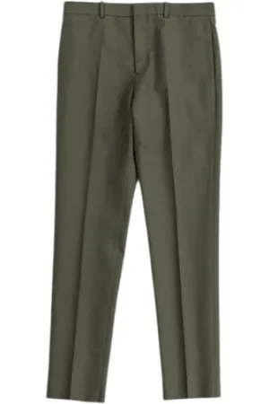 Jil Sander Spodnie, Mężczyzna, Zielony, L, Bawełna, Spodnie bawełniane w kolorze khaki o prostym kroju
