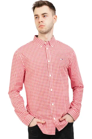 Tommy Hilfiger Koszule, Mężczyzna, Czerwony, S, Bawełna, Koszula w kratę
