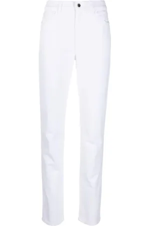 Emporio Armani Jeansy, Kobieta, Biały, W27, Denim, Białe dżinsy Straight-Leg