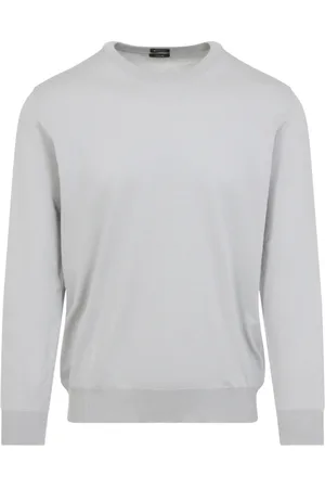 Kiton Swetry, Mężczyzna, Szary, XL, Bawełna, Sweter Pulower w Kolorze Lodowego Szarego