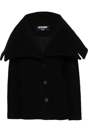 Jacquemus Kurtki, Kobieta, Czarny, S, Wełna, Le Caban Caruso Coat