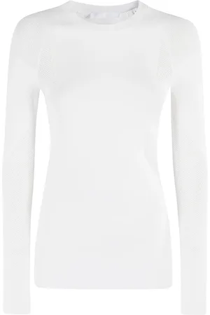 Helmut Lang Swetry, Kobieta, Biały, S, Elite Sport Top Biały Długi Rękaw