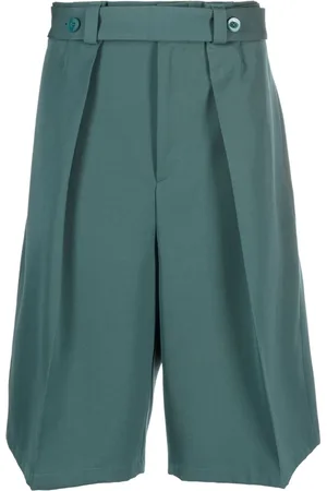 Jil Sander Szorty, Mężczyzna, Zielony, S, Wełna, Zielone wełniane eleganckie długie szorty casualowe