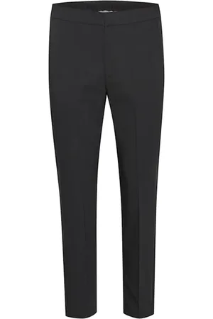INWEAR Spodnie, Kobieta, Czarny, 2XL, Bawełna, Plisowane spodnie z elastyczną talią