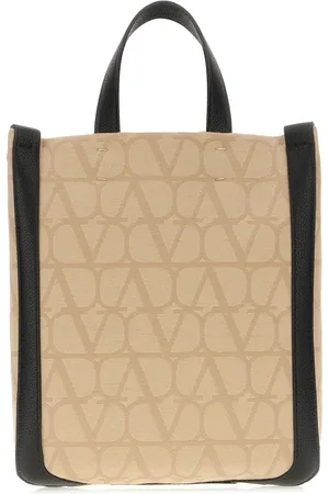VALENTINO GARAVANI Torebki, Mężczyzna, Beżowy, ONE SIZE, Len, Torebka Tote