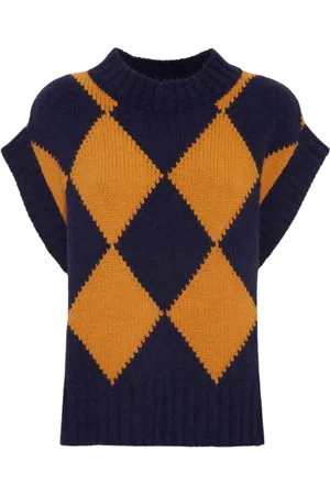 La DoubleJ Swetry, Kobieta, Wielobarwność, 2XS, Argyle Gilet - Dzianina z wełny bouclé