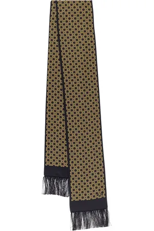 VALENTINO GARAVANI Akcesoria, Mężczyzna, Żółty, ONE SIZE, Len, Jedwabna apaszka w wielokolorowy wzór