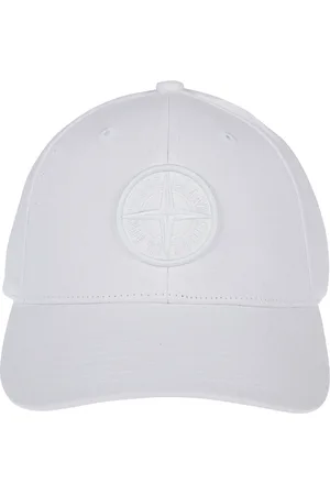 Stone Island Akcesoria, Mężczyzna, Biały, ONE SIZE, Bawełna, Klasyczna Czapka Baseballowa