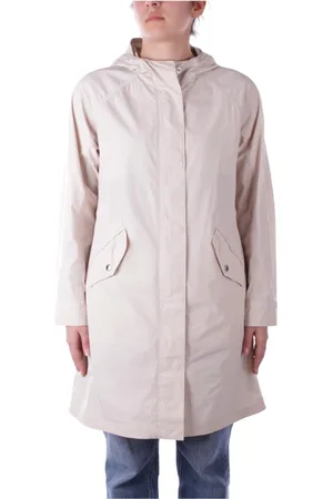 Woolrich Płaszcze, Kobieta, Beżowy, M, Poliester, Parka z kapturem