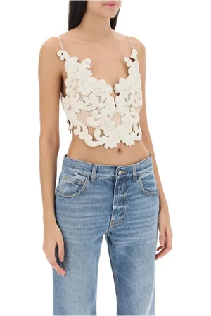 ZIMMERMANN Koszulki, Kobieta, Biały, M, Sensory Cropped Top