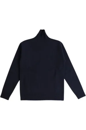 Jil Sander Swetry, Mężczyzna, Niebieski, M, Wełna, Granatowy sweter wełniany