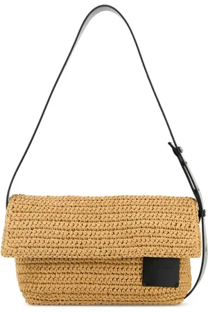 Jil Sander Torebki, Kobieta, Beżowy, ONE SIZE, Raffiowa Torba Crossbody