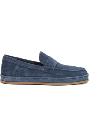 Hogan Buty, Mężczyzna, Niebieski, 41 EU, Zamsz, Niebieskie Slip-Ony zamszowe
