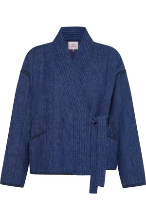 Deha Bluzki, Kobieta, Niebieski, S, Denim, Niebieski Kimono z Denimu
