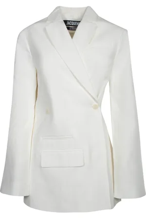 Jacquemus Kurtki, Kobieta, Biały, M, Biała Asymetryczna Kurtka