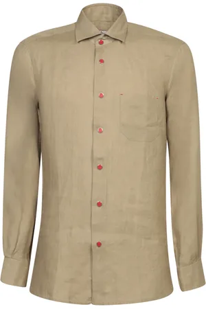 Kiton Koszule, Mężczyzna, brązowy, 3XL, Bawełna, Białe Koszule