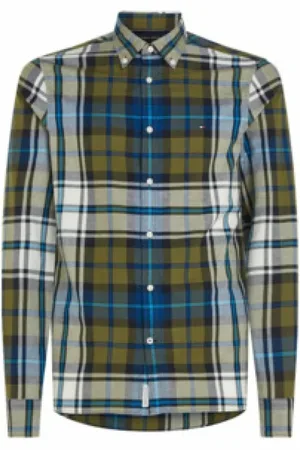 Tommy Hilfiger Koszule, Mężczyzna, Wielobarwność, L, Bawełna, Casualowa koszula z długim rękawem