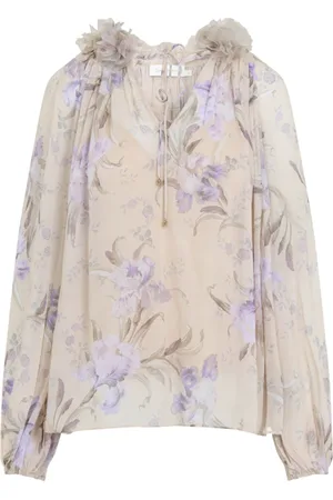 ZIMMERMANN Bluzki, Kobieta, Beżowy, S, Elegancka Koszula w Odcieniach Nude i Neutralnych