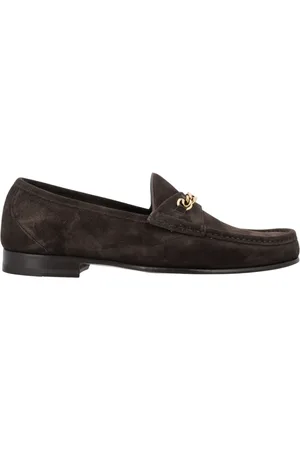 Tom Ford Buty, Mężczyzna, brązowy, 42 EU, Zamsz, Zamszowe Mokasynyy z Łańcuchem