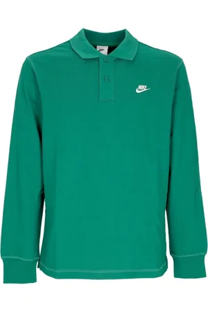 Nike Koszulki, Mężczyzna, Zielony, S, Polo Club z długim rękawem Malachit/Biały