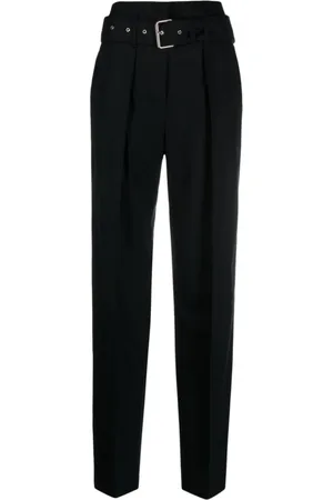 IRO Spodnie, Kobieta, Czarny, S, Wełna, Czarne spodnie tailored z paskiem