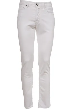 Jacob Cohen Spodnie, Mężczyzna, Biały, W31, Spodnie sztruksowe o kroju Slim Fit Model Bard