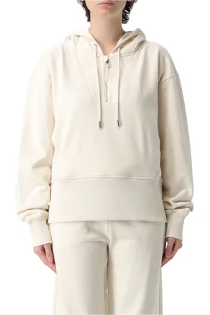 HUGO BOSS Bluzy, Kobieta, Biały, M, Bawełna, Bluza z kapturem technicznym