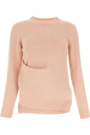 Jil Sander Swetry, Kobieta, Różowy, XS, Bawełna, Dzianina z okrągłym dekoltem