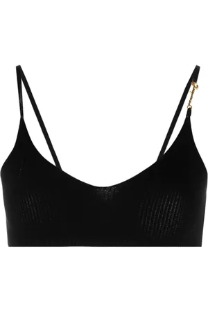 Jacquemus Koszulki, Kobieta, Czarny, L, Poliester, Le Bandeau Pralu Sleeveless Top