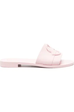 Moncler Buty, Kobieta, Różowy, 39 EU, Różowe płaskie sandały z logo