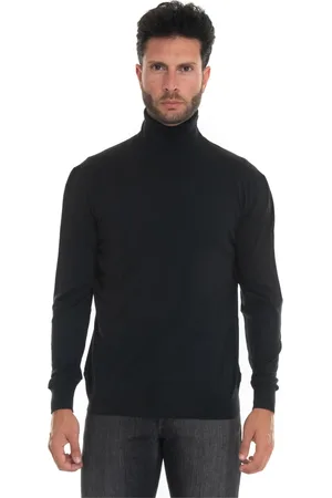 Kiton Swetry, Mężczyzna, Czarny, M, Wełna, Stylowy golf Model