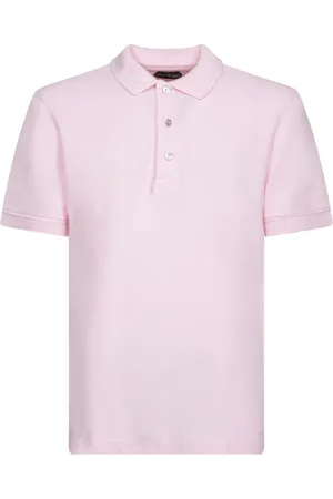 Tom Ford Koszulki, Mężczyzna, Różowy, 2XL, Bawełna, Różowa koszulka polo z prążkowanej dzianiny