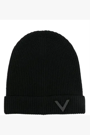 VALENTINO GARAVANI Akcesoria, Mężczyzna, Czarny, ONE SIZE, Wełna, Zimowa Czapka Beanie