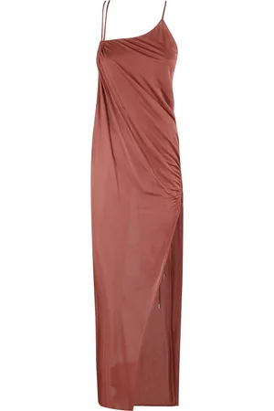 BLUMARINE Sukienki, Kobieta, brązowy, S, Asymetryczna Sukienka z Jersey Crepe