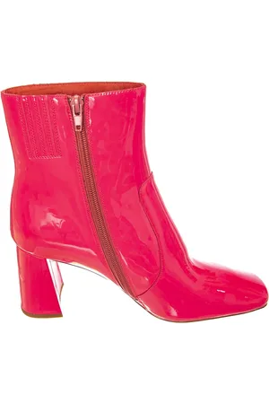 Jeffrey Campbell Buty, Kobieta, Różowy, 38 EU, Skóra, Różowe Skórzane Botki na Koturnie