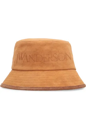 J.W.Anderson Akcesoria, Kobieta, brązowy, ONE SIZE, Bawełna, Bawełniany kapelusz typu bucket z haftem