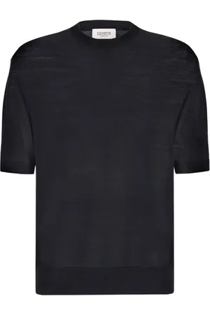 LANEUS Swetry, Mężczyzna, Czarny, L, T-shirt z okrągłym dekoltem z dzianiny