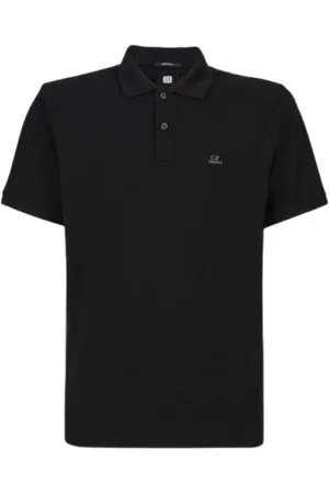 C.P. Company Koszulki, Mężczyzna, Czarny, L, Stylowa Polo Shirt