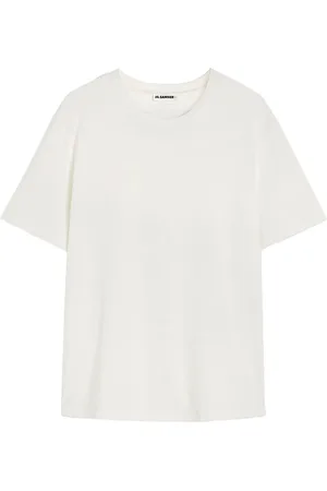 Jil Sander Koszulki, Mężczyzna, Biały, L, Bawełna, Bawełniany T-shirt z Logo