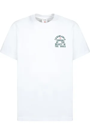 Casablanca Koszulki, Mężczyzna, Biały, M, Minimalistyczny Biały T-shirt z Intrygującym Logo