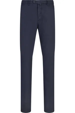 Kiton Spodnie, Mężczyzna, Niebieski, W33, Bawełna, Granatowe, zwężane spodnie z elastycznej bawełny