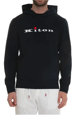 Kiton Bluzy, Mężczyzna, Niebieski, L, Bawełna, Wygodna bluza z kapturem z bawełny